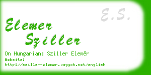 elemer sziller business card